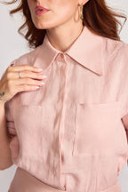 Linen shirt in blush pink