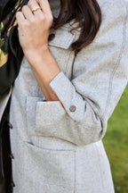 Women's mint Yorkshire tweed tailored coat with three-quarter sleeve and top stitching detail, Isabelle Randall